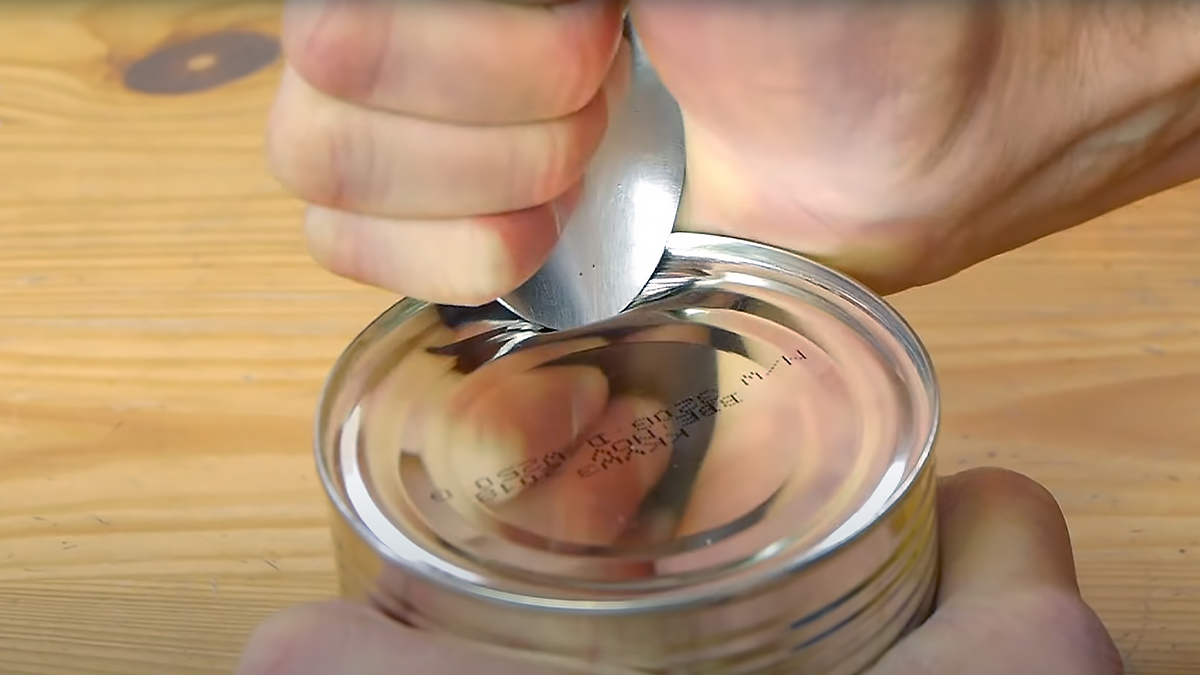 How to open a can when you don't have a can opener