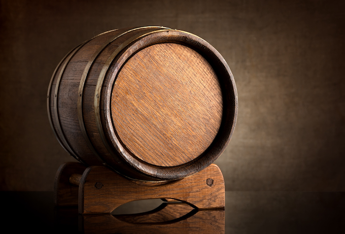 old wooden barrel